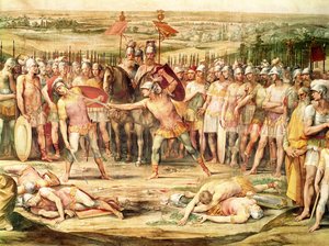 Batalla entre los Horacios y los Curiacios (fresco) de Giuseppe Cesari