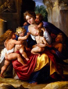 Charity (óleo sobre metal) de Giuseppe (1568 1640) Cesari