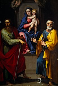 Virgen con el Niño y San Pablo y San Pedro (óleo sobre lienzo) de Giuseppe (1568 1640) Cesari