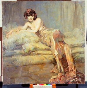 Retrato de mujer en gris o Maria Melato de Giuseppe Amisani