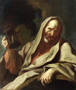 Diógenes (c.412-323 a.C.) con su linterna, c.1720-40 de Giuseppe Antonio Petrini