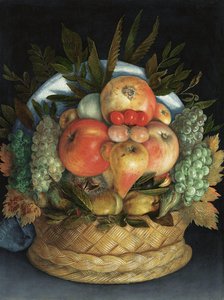 Retrato antropomórfico reversible de un hombre compuesto de frutas de Giuseppe Arcimboldo