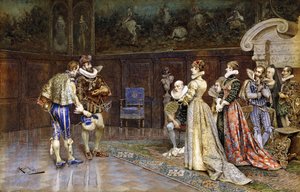 Presentación de Enrique IV de Francia en la corte de Margarita de Valois
