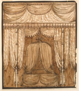 Dibujo, Alzado de una alcoba de cama, ca. 1790