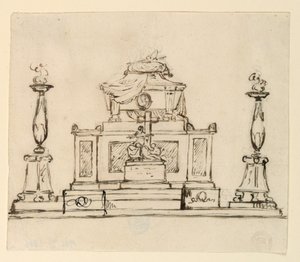 Elevación de un monumento sepulcral de Giuseppe Barberi