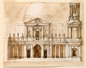 Elevación de una iglesia de Giuseppe Barberi