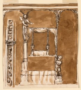 Proyecto para la Decoración de un Alcoba de Cama de Giuseppe Barberi