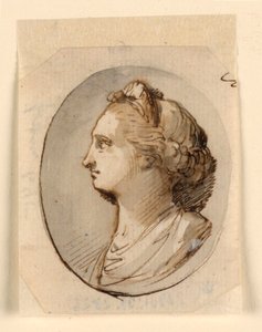 Retrato busto de una mujer clásica de Giuseppe Bernardino Bison