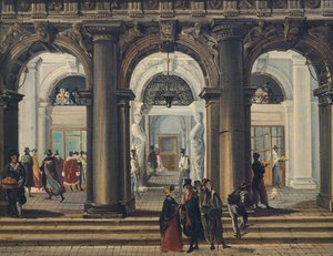 Entrada a la Biblioteca Marciana en Venecia de Giuseppe Bernardino Bison