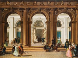 La entrada a la Biblioteca Marciana, Venecia de Giuseppe Bernardino Bison