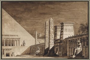 Diseño escénico para la ópera Semiramide de Gioachino Rossini