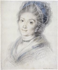 Retrato de busto de una mujer con cofia de encaje de Giuseppe Cades