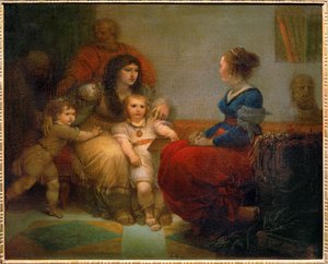 Cornelie, mere des Gracques - Cornelia, madre de los Gracos con sus hijos Tiberio y Cayo, y su hija Sempronia ... de Giuseppe Cades
