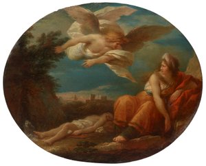 Agar y el ángel en el desierto de Beerseba de Giuseppe Cades