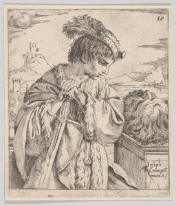 David mirando la cabeza de Goliat, 1620-30