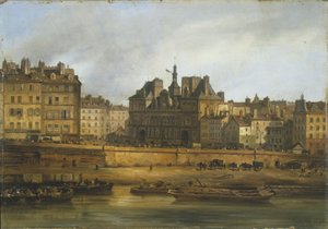 Hôtel de Ville y Place de Grève, vistos desde Ile de la Cité de Giuseppe Canella