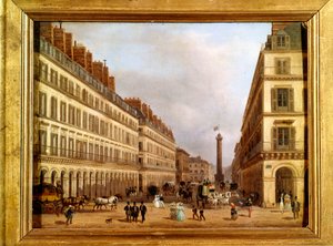La rue Castiglione en París en 1829 (pintura) de Giuseppe Canella