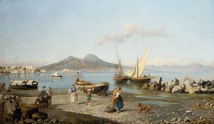 Vista de la bahía de Nápoles de Giuseppe Carelli