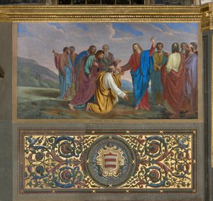 Presbiterio, Giueppe Diotti, Entrega de llaves a Pedro 1834 de Giuseppe Diotti