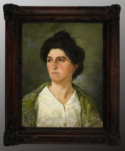 Retrato de una joven noble (pintura al óleo sobre lienzo)
