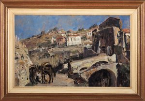 Paisaje (óleo sobre tabla)