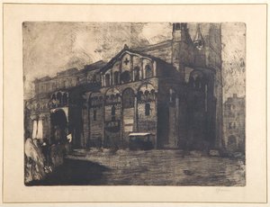 El Duomo de Módena (aguafuerte y aguatinta sobre papel, placa)