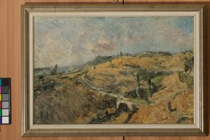 Paisaje toscano - Le Caldire (óleo sobre tabla)