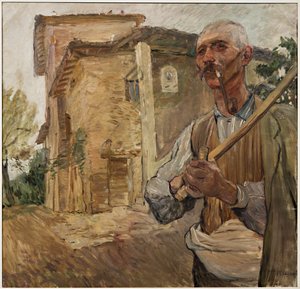 Uomo con la pipa (oil on canvas)