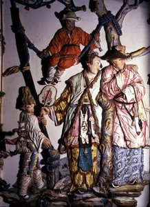 El Salón Chino (detalle) que representa figurines de una pareja china y niños jugando, 1769 de Giuseppe Gricci
