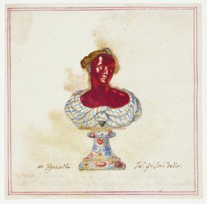 Boceto de busto antiguo enjoyado de la Colección Médicis, Florencia de Giuseppe Grisoni
