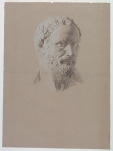 Estudio académico de un busto de un senador romano de Giuseppe Longhi
