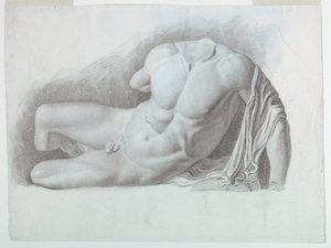 Estudio académico de un molde de un desnudo clásico de Giuseppe Longhi