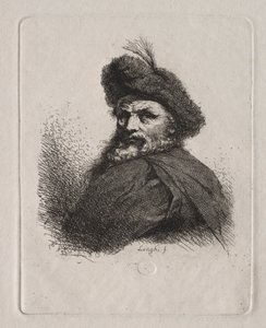 Busto de un Hombre con Gorro de Piel