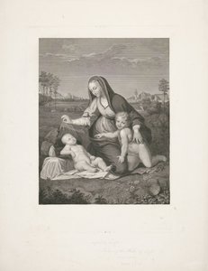 María con el Niño y el joven Juan Bautista en un paisaje
Madonna del Velo