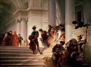 Cesare Borgia dejando el Vaticano, 1877 de Giuseppe Lorenzo Gatteri