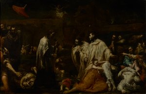 El Beato Bernardo Tolomei intercediendo por el cese de la peste en Siena, c.1735 de Giuseppe Maria Crespi