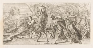 Eneas vlucht conoció a zijn familie uit Troje Rescatando a Eneas de los hombros del padre enemigo (título sobre el objeto) Omzwervingen van Aeneas (título de la serie) Pintura de L