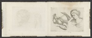 Cuerpo superior de mujer y busto de mujer Ejemplos de dibujo (título de la serie) Mitelli intaglio (título de la serie) de Giuseppe Maria Mitelli
