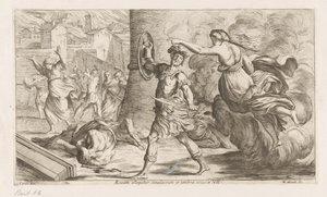 Geest van Creüsa verhitt aan Eneas Eneas es abordado por la imagen y la sombra del hueco (título sobre el objeto) Omzwervingen van Aeneas (título de la serie) Pintura de L