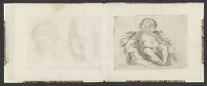 Bebé desnudo acostado Ejemplos de dibujo (título de la serie) Mitelli intaglio (título de la serie) de Giuseppe Maria Mitelli