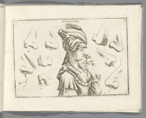 Oler Odorare (título sobre el objeto) de Giuseppe Maria Mitelli