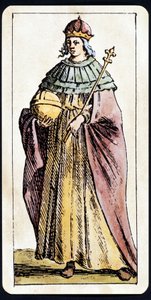 La Papisa Juana representada en un juego de Tarot manuscrito por C.M. Mitelli