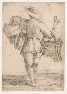 Vendedor de utensilios de cocina. Vendedores ambulantes en Bolonia (título de la serie) L