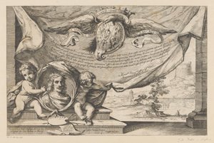 Oda al artista Guercino Diseño de paisaje por Guercino (título de la serie) de Giuseppe Maria Roli