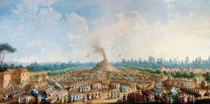 Celebración en el Cascine en honor a Fernando III, El volcán