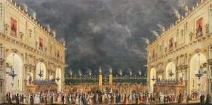 Italia, Florencia, Fiesta en el Cascine en honor de Fernando III de Lorena