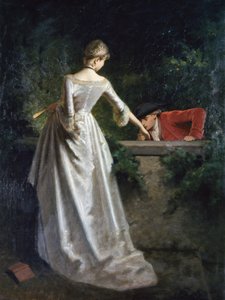 Caballero besando la mano de una dama de Giuseppe Mazza