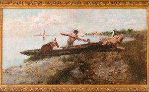 Salida de Cavallino (pintura al óleo sobre lienzo) de Giuseppe Miti Zanetti