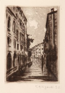 Canal de Venecia (grabado sobre papel blanco)