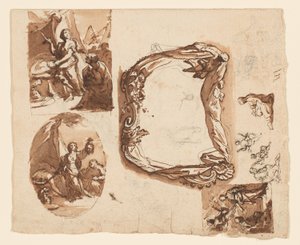 Judith y Holofernes y otros estudios (recto); Diana y Endimión (verso) de Giuseppe Nicola Nasini